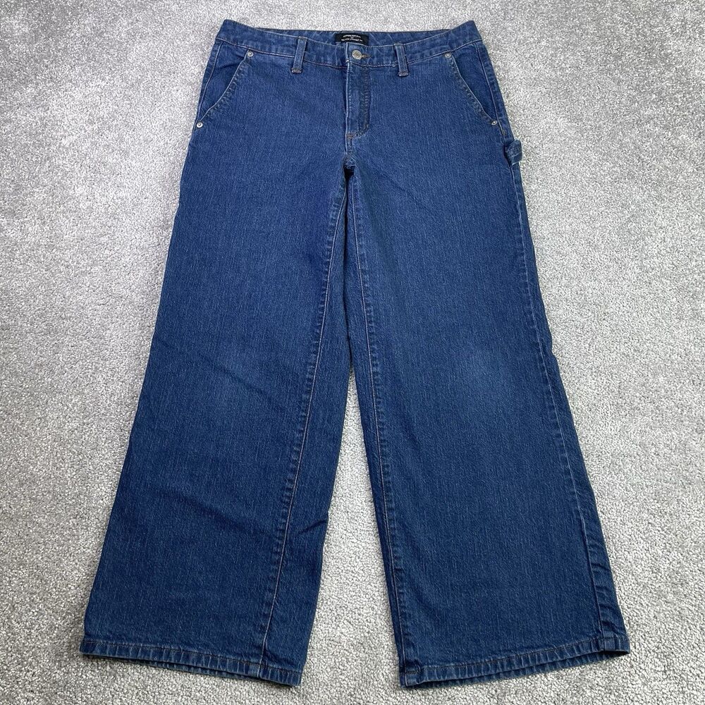 Banana Republic Jeans Women’s 29 Blue Straight Fit Wide Leg High Rise Dark Wash